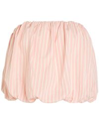 Faithfull the Brand - Camila Striped Cropped Cotton-Poplin Top - Lyst