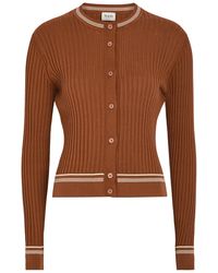 Tod's - Striped Trims Cotton-Knit Cardigan - Lyst