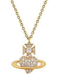 Vivienne Westwood - Agnatha Bas Relief Pavé Pendant Necklace - Lyst