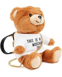 Moschino Teddy Bear Faux Fur Top Handle Bag - Natural