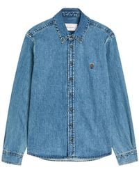 Ami Paris - Logo-Embroidered Denim Shirt - Lyst