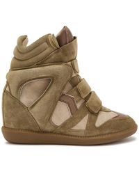 Isabel Marant - Bekett Panelled Leather And Suede Sneakers - Lyst