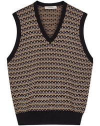 Lemaire - Patterned V-Neck Cotton-Knit Vest - Lyst