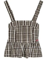 Damson Madder - Thalia Checked Pintucked Woven Cami Top - Lyst