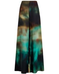 ROKSANDA - Arneau Printed Wide-Leg Satin Trousers - Lyst