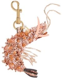 Anya Hindmarch - Shrimp Embellished Leather And Satin Bag Charm - Lyst