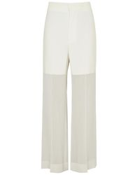 Victoria Beckham - Panelled Straight-Leg Woven Trousers - Lyst