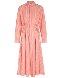Polo Ralph Lauren Cotton Voile Midi Dress in White | Lyst