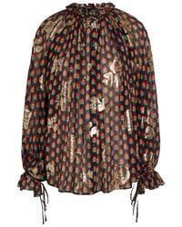 Etro - Floral-Embroidered Silk Blouse - Lyst