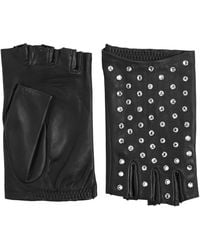 Agnelle - Irene Embellished Leather Fingerless Gloves - Lyst