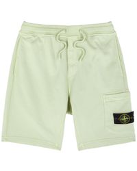 Stone Island - Logo Cotton Shorts - Lyst