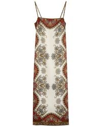 Veronica Beard - Petra Paisley-Print Linen Midi Dress - Lyst