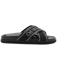 Off-White c/o Virgil Abloh - Off- Embroidered Logo Slides With - Lyst