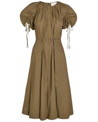 3.1 Phillip Lim - Ruched Belted Cotton-Poplin Midi Dress - Lyst