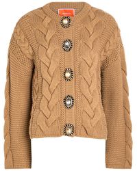 La DoubleJ - Portrait Crystal-Embellished Wool-Blend Cardigan - Lyst
