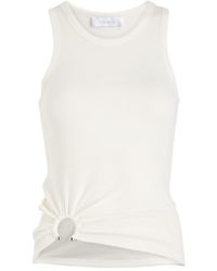 Rabanne - Ruched Ribbed Stretch-Cotton Tank - Lyst