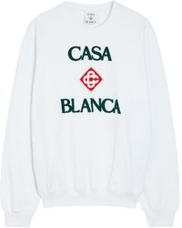 CASABLANCA - Stacked Terry-Logo Cotton Sweatshirt - Lyst