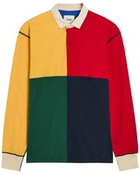 Drake's - Colour-Blocked Cotton Rugby Top - Lyst