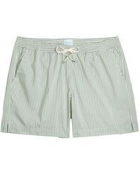 Sunspel - Striped Cotton-Blend Swim Shorts - Lyst