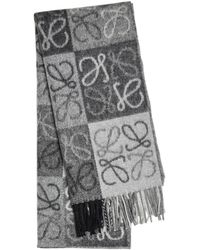 Loewe - Anagram Checked Wool And Cashmere-Blend Scarf - Lyst