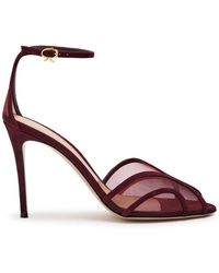 Gianvito Rossi - Mesh And Suede Sandals - Lyst
