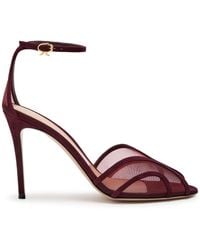 Gianvito Rossi - Mesh And Suede Sandals - Lyst