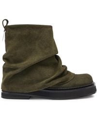The Attico - Robin Mini Layered Suede Combat Ankle Boots - Lyst