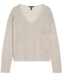 Eileen Fisher - Open-Knit Linen And Cotton-Blend Jumper - Lyst