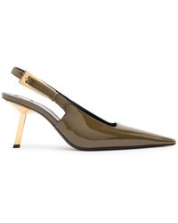 Saint Laurent - Lee 75 Patent Leather Slingback Pumps - Lyst