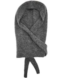 Ganni - Logo-Embroidered Brushed Wool-Blend Balaclava - Lyst