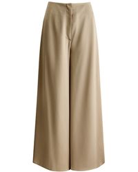 Nanushka - Zaniah Cropped Flared-Leg Satin Trousers - Lyst
