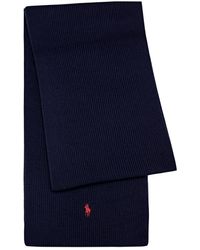 Polo Ralph Lauren - Logo-embroidered Ribbed Wool Scarf - Lyst