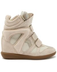 Isabel Marant - Bekett Panelled Leather And Suede Sneakers - Lyst