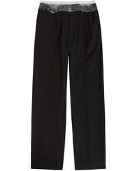 Maison Margiela - Tape-Effect Straight-Leg Wool Trousers - Lyst