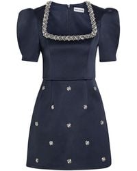 Rebecca Vallance - Ayla Crystal-Embellished Satin-Crepe Mini Dress - Lyst