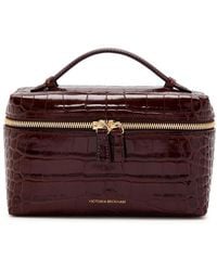 Victoria Beckham - Vanity Crocodile-Effect Glossed Leather Cross-Body Bag - Lyst