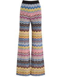 Missoni - Zigzag Embellished Metallic Knitted Trousers - Lyst