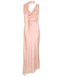 de la vali gracia striped silk-chiffon midi dress De La Vali Gracia D Silk-Chiffon Midi Dress - Stripe