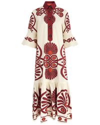 La DoubleJ - Artemis Printed Cotton-Poplin Maxi Dress - Lyst