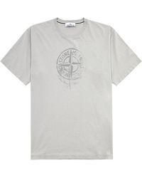Stone Island - Reflective Logo-Print Cotton T-Shirt - Lyst