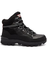 HUNTER - Explorer Panelled Leather Hiking Boots - Lyst
