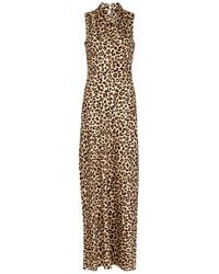 Veronica Beard - Kura Leopard-print Stretch-silk Maxi Dress - Lyst