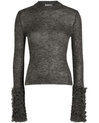 Alaïa - Ruffled Mohair-Blend Top - Lyst