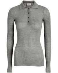 Moncler - Ribbed Wool Polo Top - Lyst