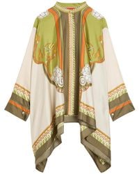 La DoubleJ - Foulard Printed Asymmetric Silk Shirt - Lyst