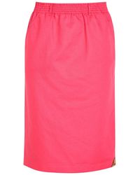 Chloé - Gabardine Cotton And Linen-Blend Skirt - Lyst