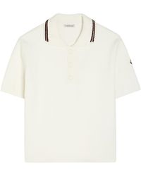 Moncler - Knit-Trim Cotton Polo Shirt - Lyst