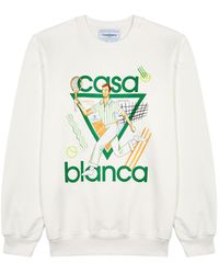 Casablancabrand - Le Jeu Printed Cotton Sweatshirt - Lyst