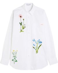 Stella McCartney - Floral-Embroidered Cotton-Poplin Shirt - Lyst