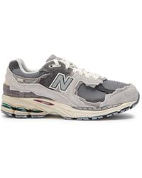 New Balance - 2002R Panelled Brushed Suede And Mesh-Knit Sneakers - Lyst